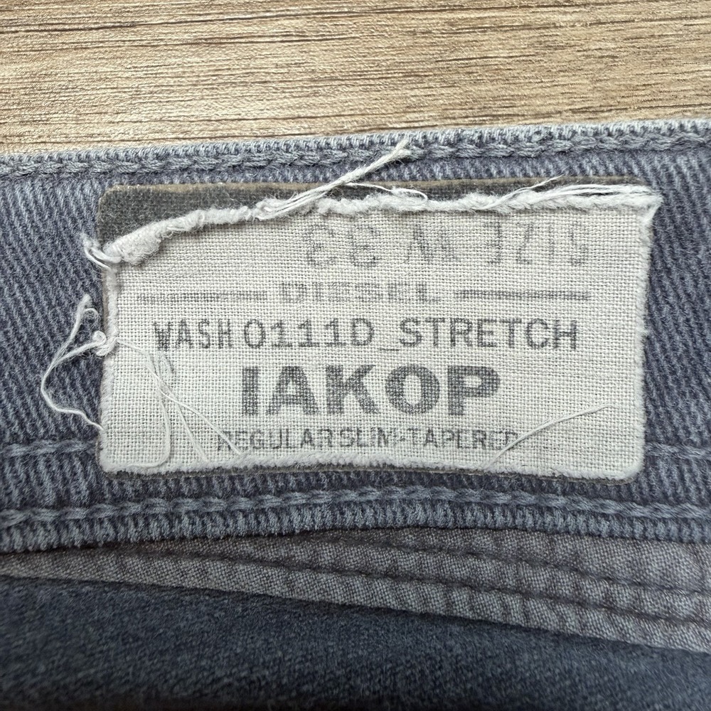 Diesel Iakop Jeans Men 33x32 Blue Slim Tapered Stretch Denim Pants Preppy 0111D - Picture 8 of 16